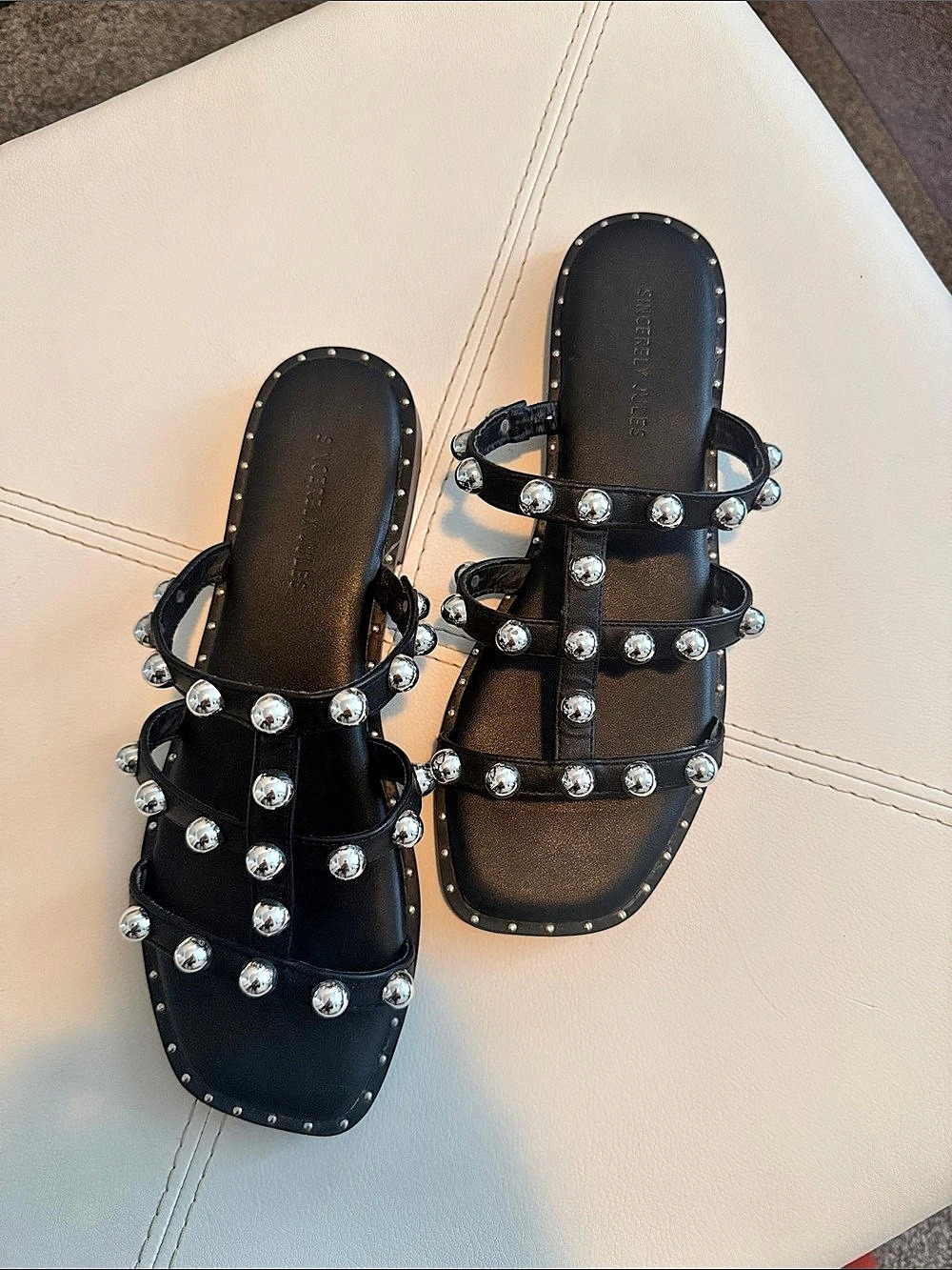 Sincerely Jules Studded Black Sandals
